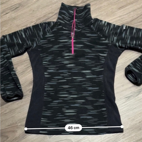 Columbia Ladies S Black & Grey Fleece Pullover 1/4 Zip Jacket with Pink Zipper - Picture 14 of 15